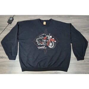 Motorcycle Sweatshirt Mens XL Black Graphic Print George Classics